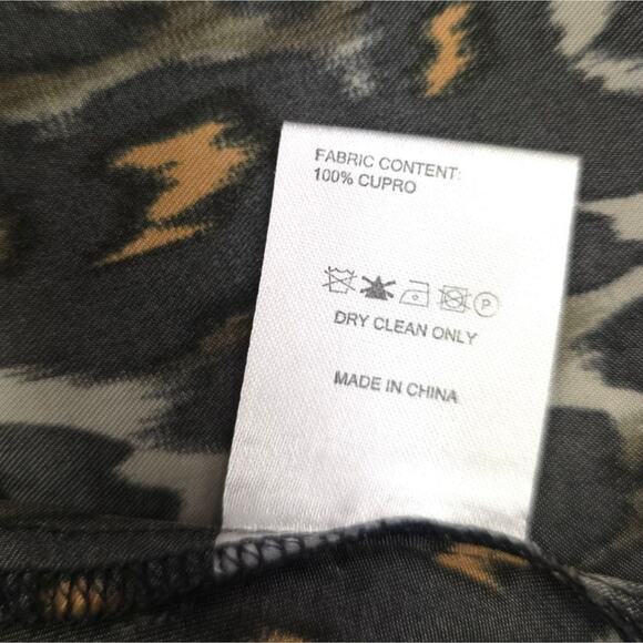 R13 Midi Slip Dress With Back Tie Grey Orange Leopard - Picture 12 of 16